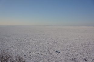 水平線まで一面の流氷です