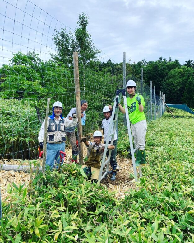 2日目、私が立て直した支柱の前で